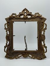 Antique NATIONAL BRASS & IRON WORKS Picture Or Mirror Frame w Stand New Glass picture
