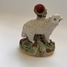 Antique 19th Staffordshire 1 Sheep Vases picture