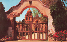 Carmel-By-The-Sea CA, Carmel Mission, Entrance Gates, Monterey, Vintage Postcard picture