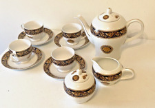 Vintage Casa Elite Designed By M.Valenti Tea Set Teapot Blue Gold Medusa Italy picture