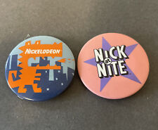 2 Vintage Nick at Nite Rare Star Metal Nickelodeon Pinback Button Bundle Reptar picture