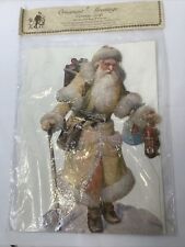 Victorian Scrap Die Cut Large Santa W/ Toys & Gifts Ornament Greetings W/ Easel picture