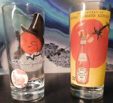 Vintage Lot of 2 Georges Briard Heinz Tomato Juce & Ketchup Drinking Glasses picture