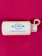 Facebook F8 2018 Developer Conference Glass Water Bottle Silicone Sleeve UNUSED picture
