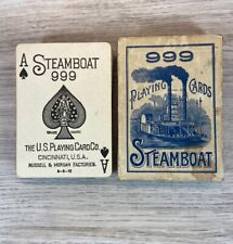 c1910s Steamboat No 999 Boxed Deck Playing Cards Russell & Morgan 52/52 & Rules picture