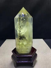 1200g Natural citrine quartz Obelisk white Cystal Point Wand Tower + Stand gift picture