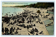 c1910 Bathers on the Beach Crystal Beach, Ontario CA Antique Postcard picture