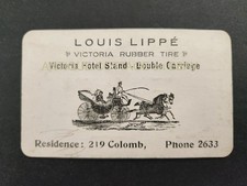 antique LOUIS LIPPE quebec canada VICTORIA HOTEL STAND double carriages AD CARD picture