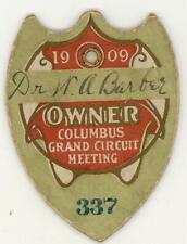 1909 RARE OWNERS BADGE Harness Horse Racing COLUMBUS GRAND CIRCUIT MEETING picture