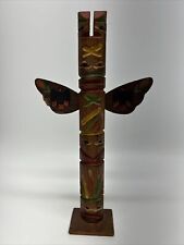 Vintage Native American Indian Wooden Totem Pole, Genuine Indian Made picture