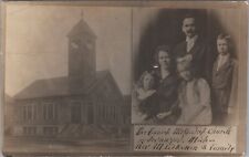 Finnish Methodist Church Ironwood Michigan Rev. Family c1910s RPPC Postcard picture
