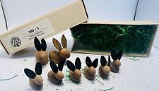 Vtg Erzgebirge Germany Wood Bunny Rabbits Easter Small Ulbricht Figurine Dregeno picture