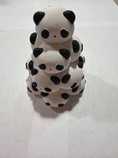ceramic panda -multiple faces figurine- 3 inches tall picture
