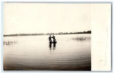 c1910's Boys Swimming Scene Silver Lake Minnesota MN RPPC Photo Antique Postcard picture