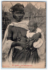 c1950's Une Nourrice Volof Dakar Senegal West Africa Antique Postcard picture