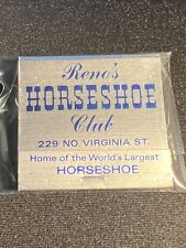 VINTAGE MATCHBOOK - RENO'S HORSESHOE CLUB - RENO, NV - UNSTRUCK picture