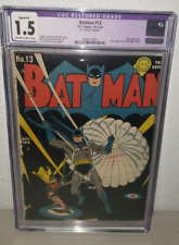 Golden Age Batman #13 CGC 1.5  1942 Classic WW2 Cover Joker Appearance  picture