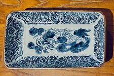 Vintage Heavy Chinese or Japanese Dragon Rectangular Serving Dish Plate picture