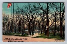 Wichita KS-Kansas, Scene In Riverside Park, Antique, Vintage c1912 Postcard picture
