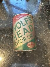 Vintage Wolf’s Head Motor Oil Can Still Full And Sealed Rare/Oil City, PA picture