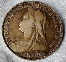 1896 Solid Silver Antique Victoria Crown Coin Vintage 1st Olympics Paris 2024 UK picture