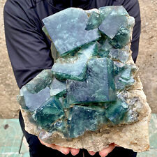11.1LB natural super beautiful green fluorite crystal ore standard sample picture