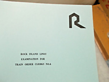 vintage Rock Island Lines RR Examination for Train Order Clerks No. 4 Test Book picture