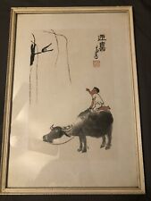 Old Chinese Hand Painting boy herding cattle By Li Keran李可染 牧牛图 picture