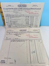 (2) 1935 The Ever Ready Battery Company Great Britain Invoices picture