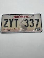 2018 LOUISIANA LICENSE PLATE PELICAN/SPORTSMAN’S PARADISE Expired ZYT 337 picture