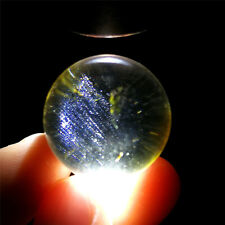 21g 24.5mm Blue Needle Quartz Sphere Natural Clear Golden Hair Rutilated Ball picture