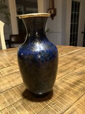 Zi Jin Cheng Cloisonné Chinese Vase, Cobalt And Flowers , 10'' NICE picture