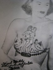 Scarce, early, Photo ... , TATTOOED LADY ... KOBEL # T-830, tattoo artist picture