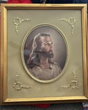 VTG Turner Jesus picture Gold Shadow Box Framed 3-D Picture orig label. 17x15” picture