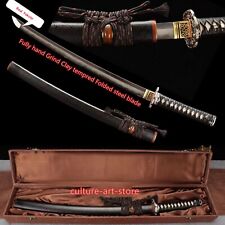 Traditional Japanese Top Grade Wakizashi Clay Tempered Folded steel Sword Sharp picture