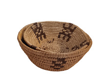 Native American Rimmed Papago Coil Basket Set picture