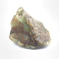 Siberian Jade Cobble Green Brown Nephrite Jade Stone Vitim River Siberia 514g picture