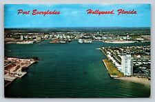 Aerial View Of Port Everglades in Hollywood Florida Vintage Postcard 0723 picture