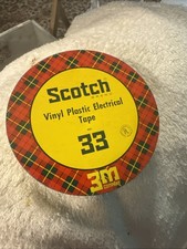 1,33 ad Scotch Vinyl Plastic Electrical Tape Storage Tin can 3M vtg St. paul MN picture
