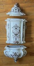 RARE Vintage Italian Hand Painted Pottery Lavabo~Wall Fountain Cistern Planter picture