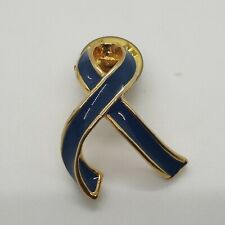 Blue Awareness Ribbon Lapel Pin Alzheimer Colon Cancer Arthritis Navy. 1