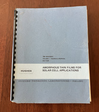 Amorphous Thin Films For Solar Cell Applications Hughes Technical Document 1978 picture