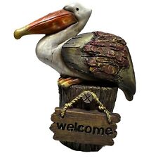Coastal Living Seascapes Welcome Sign Pelican on Piling Nautical Beach House picture