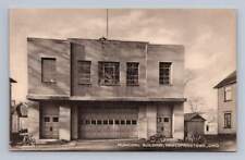 Municipal Building w Bikes ~ Newcomerstown Ohio Vintage Tecraft Postcard 1940s picture