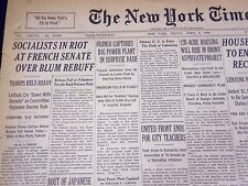 1937 APR 8 NEW YORK TIMES - SOCIALISTS IN RIOT FRENCH SENATE OVER BLUM - NT 734 picture