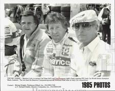 1985 Press Photo Carl Haas, Paul Newman, Mario Andretti at Indy Car Competition picture