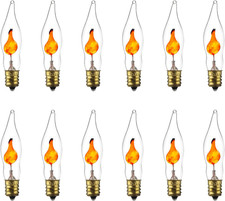 Sunlite Petite Chandelier Flicker Flame Light Bulb Candelabra Base, Orange, for picture