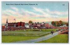 c1940's Huber Field Plymouth High School Scene Plymouth Pennsylvania PA Postcard picture