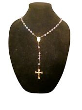 Vintage Swarovski Crystal rosary crucifix and mother mary are 1/20 th Gold Plate picture