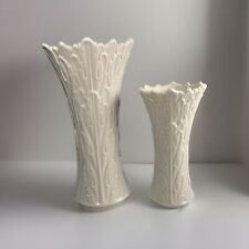 Lot of 2 Lenox Woodland Collection Vase Ivory Porcelain Vases  8 1/2
